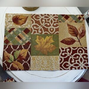 Thanksgiving Autumn Leaf Patterned Set of Five Placemats